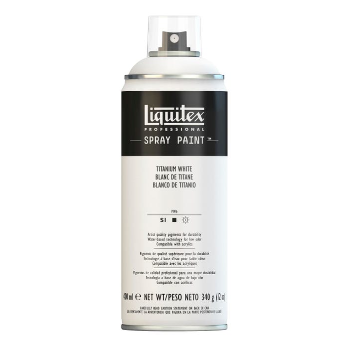 Liquitex Water Based Professional Spray Paint, 400 ml Aerosol Can, Titanium White