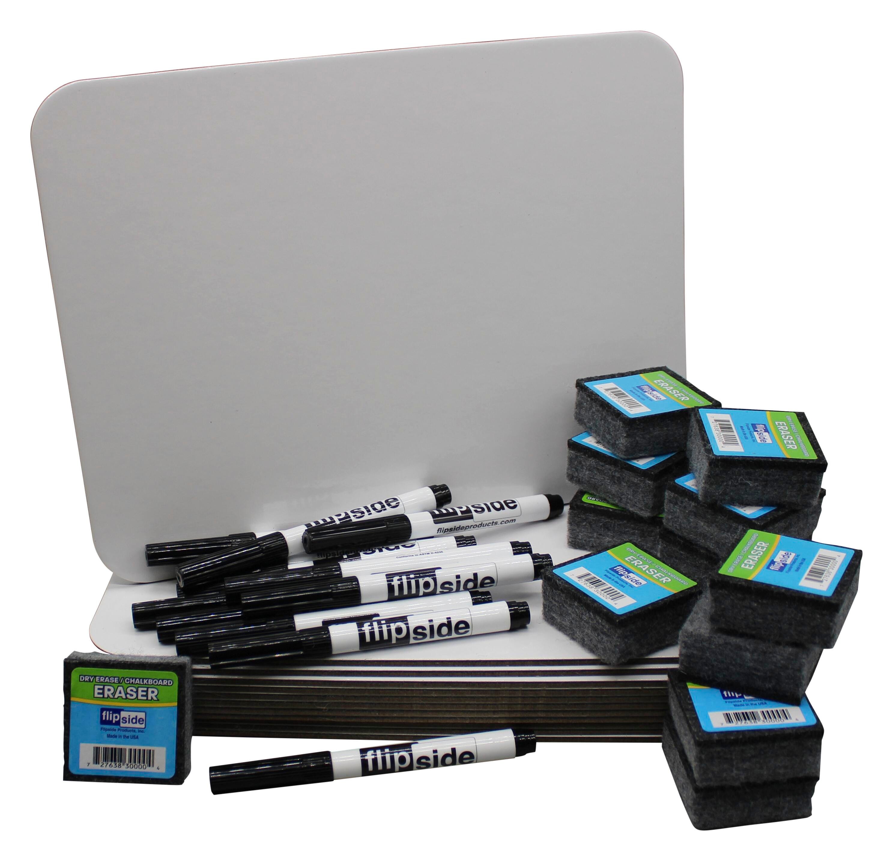 Flipside Magnetic Dry Erase Boards Classroom Set with Pens and Erasers, 9 x 12 Inches, Set of 36 Pieces 1530595