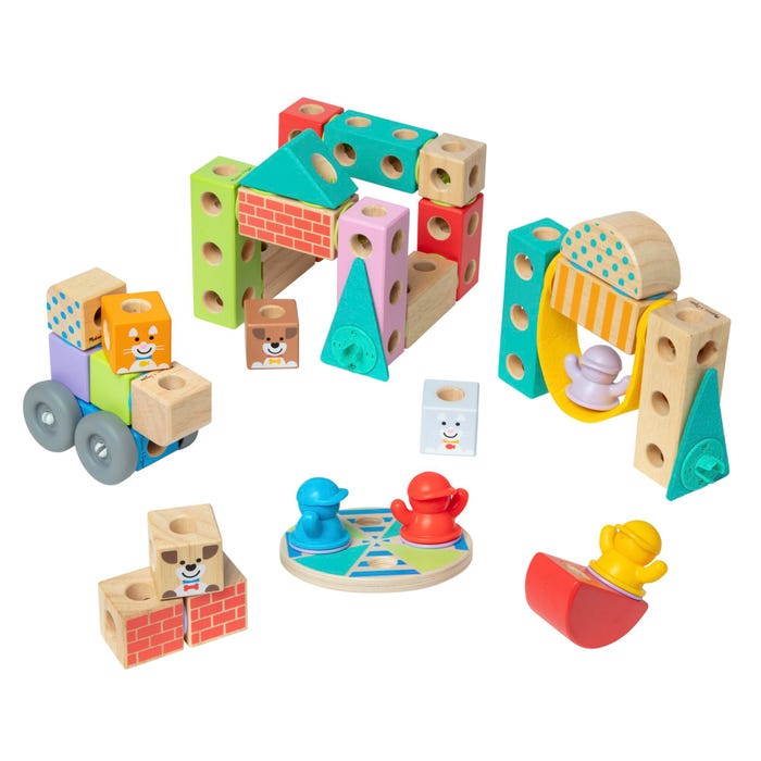Melissa & Doug Blockables, Town, 73 Pieces