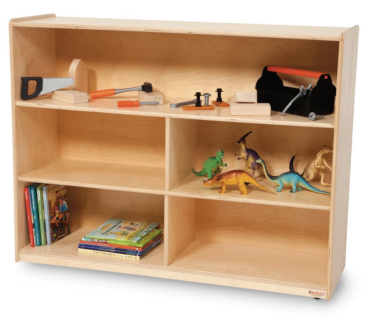 Contender Divided Three-Tiered Storage Shelf, 46-3/4 x 12 x 33-7/8