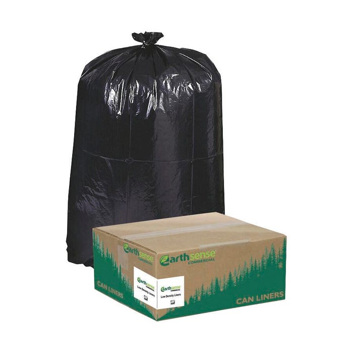 Webster Industries Heavy-Duty Recycled Can Liners, 31 to 33 Gallon, Black, Pack of 100