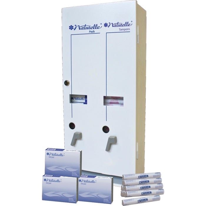 Impact Products RSVP Plus Dual Vendor Hygiene Dispenser with Refills, 10-3/4 x 5-1/2 x 24 Inches, White