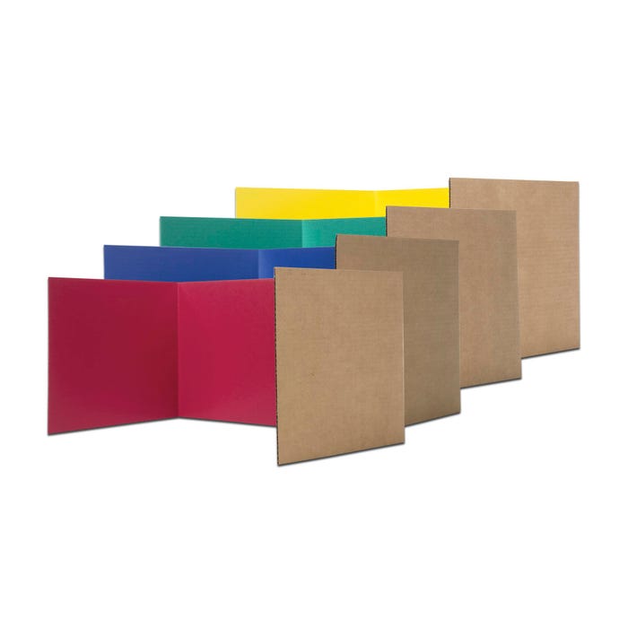 Flipside Study Carrel, 18 x 48 Inches, Assorted Colors, Pack of 24