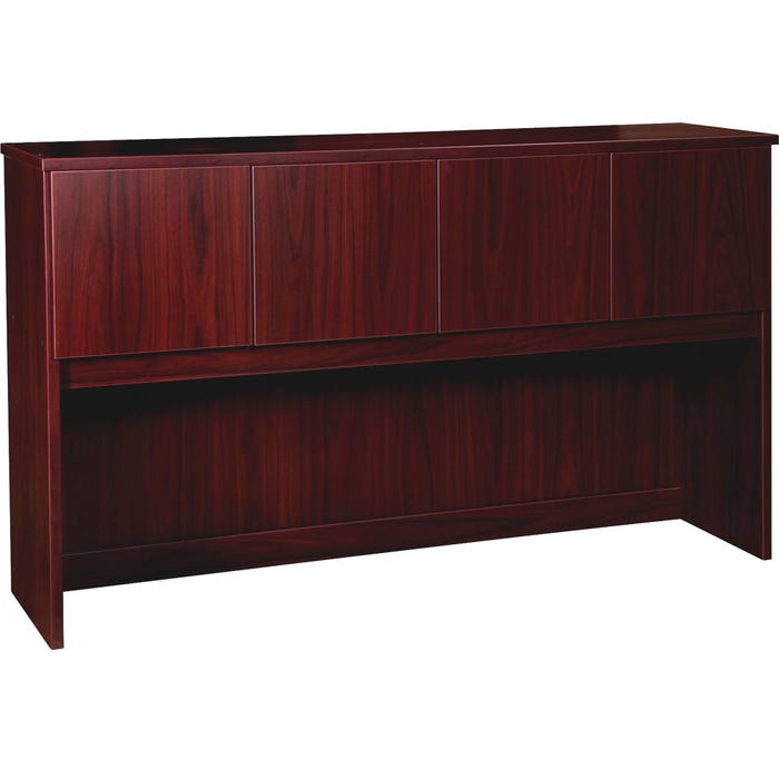 Lorell Prominence Laminate Hutch, 66 x 16 x 39 Inches, Mahogany