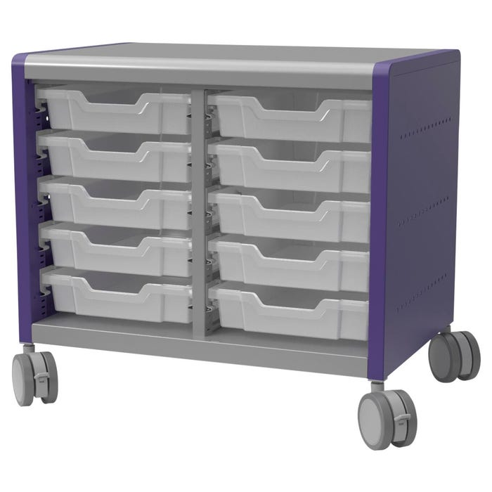 Classroom Select Geode Short Cabinet, Double Wide with 10 Tote Trays