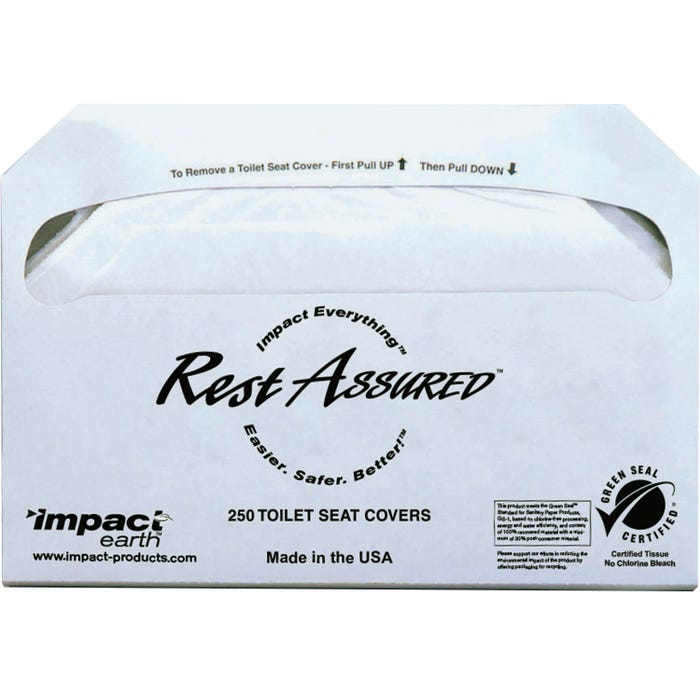 Impact Products Biodegradable Half Fold Toilet Seat Covers, 250 Sheets, Pack of 4