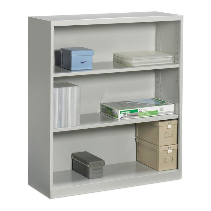 Global Industries Metal Bookcase, 3 Shelves, 36 x 13 x 41 Inches