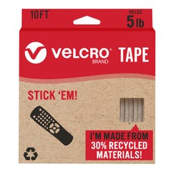 VELCRO Brand ECO Collection Stick On Adhesive Tape, 7/8 Inch X 10 Feet, White, Item Number 2102628