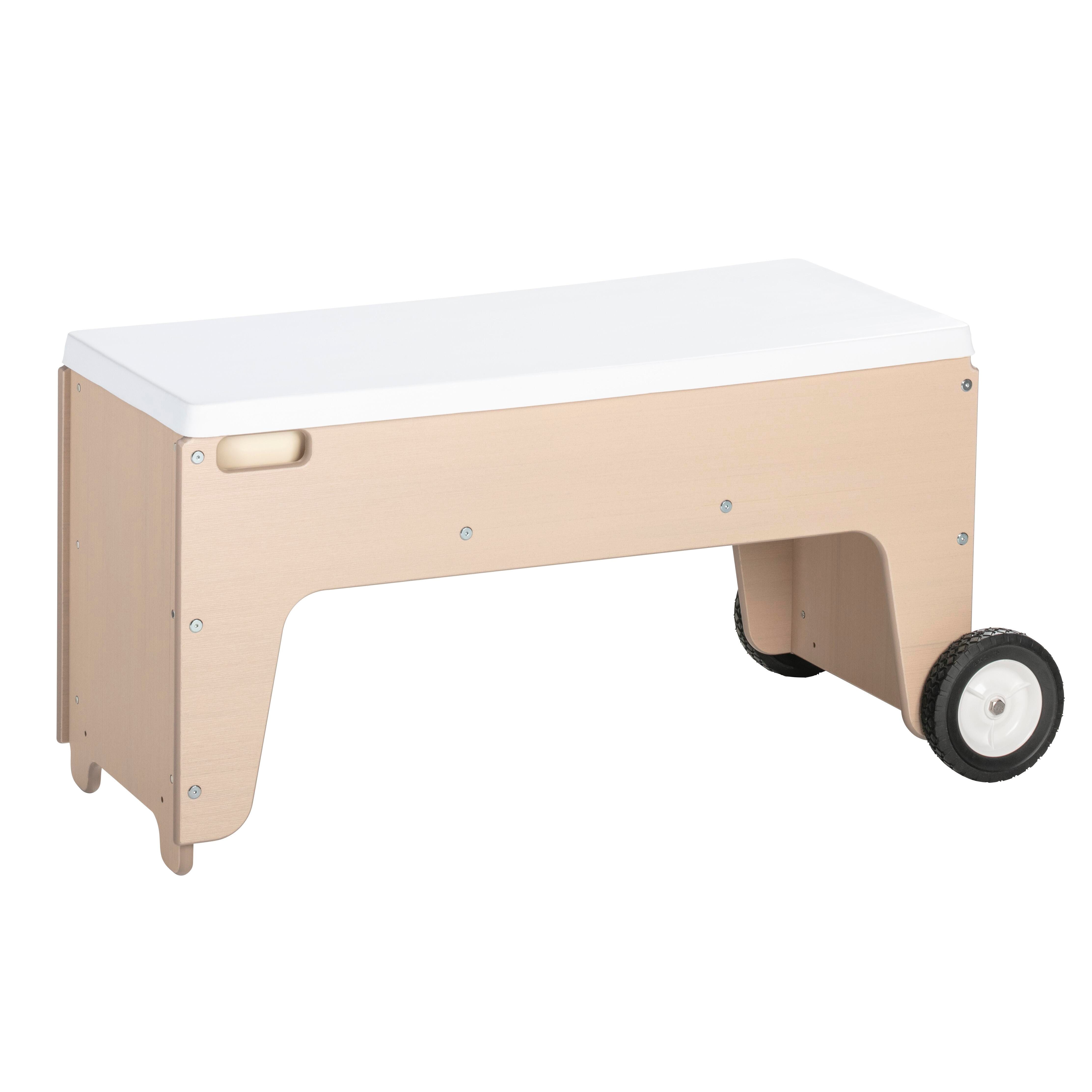 Childcraft Outdoor Oak Poly Small Sand and Water Table with Tub and Cover, 48-1/8 x 21-7/8 x 23 Inches 2212441