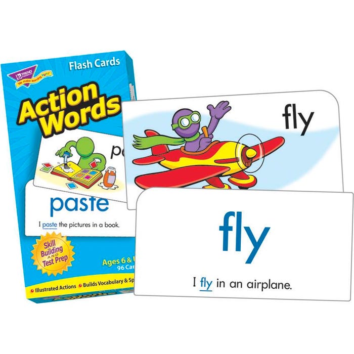 Trend Enterprises Action Words Flash Cards, Set of 96