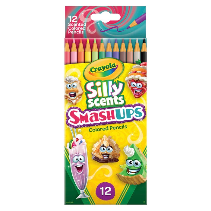 Crayola Silly Scents Smash Ups Colored Pencils, Assorted Colors, Set of 12