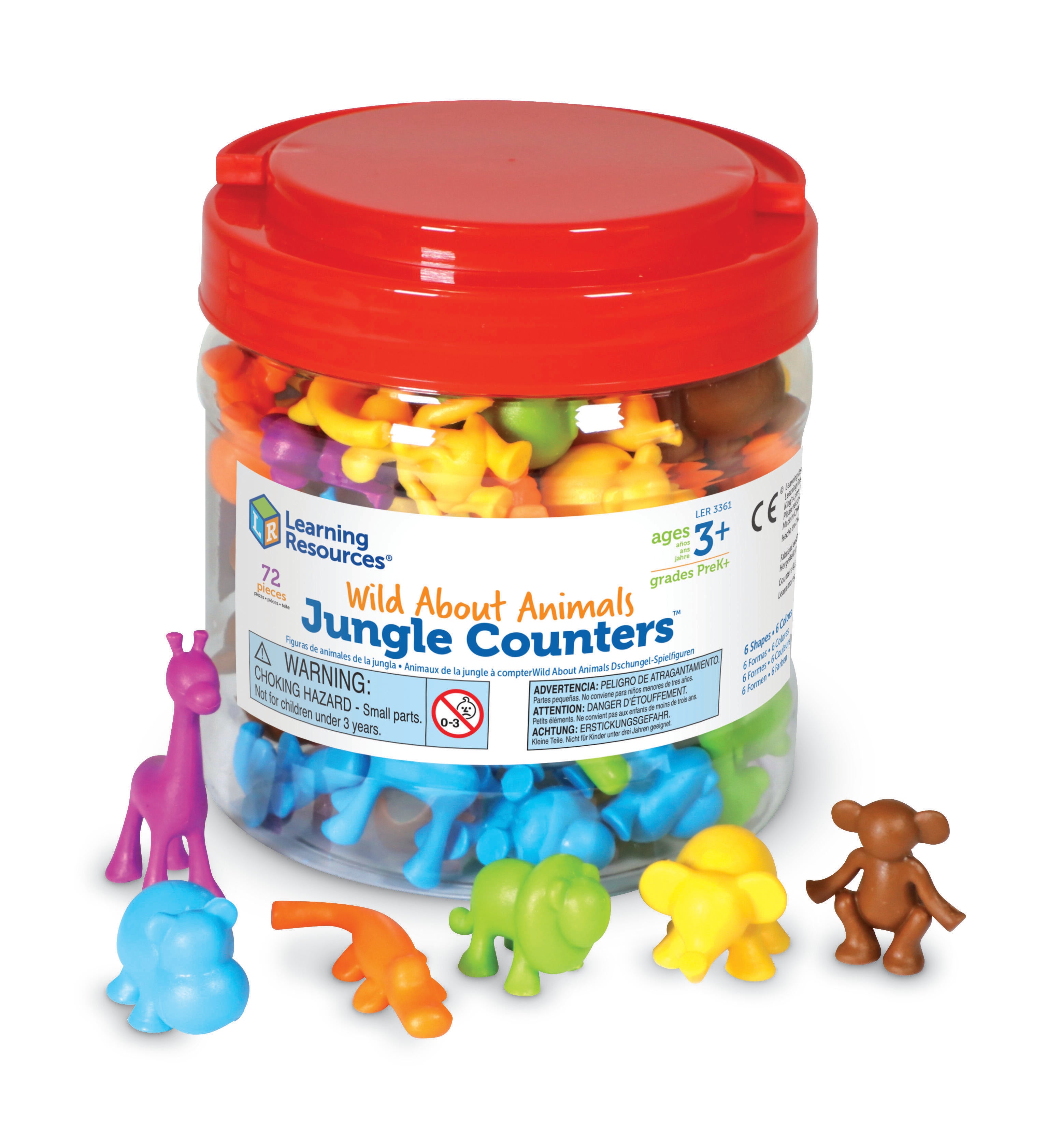 Learning Resources Wild About Animals Jungle Counters, Set of 72 1465320