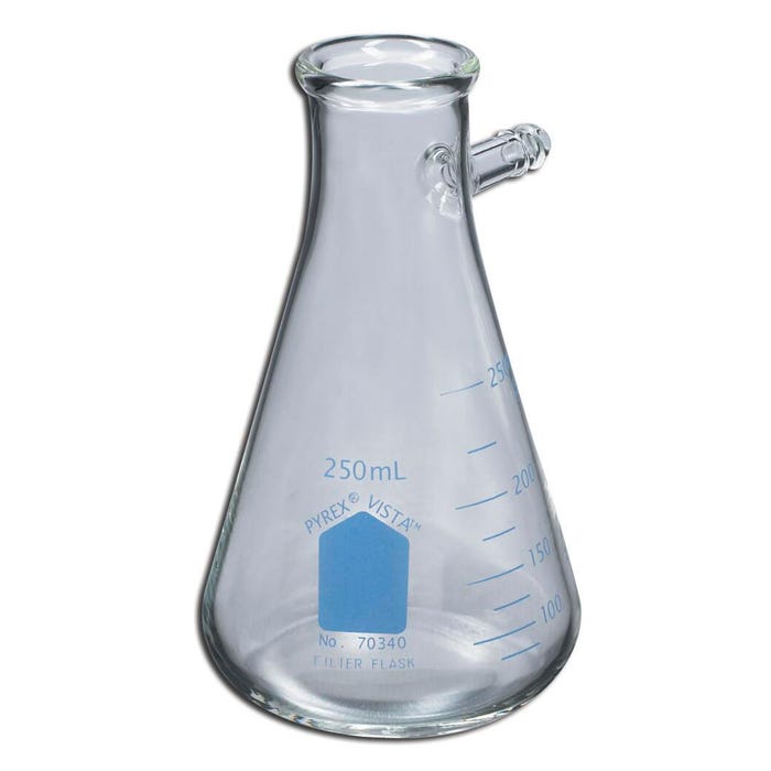 Pyrex Vista Filter Flask with Tubulation and Graduations - 250 mL - Pack of 6