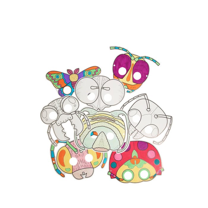 Roylco Insect Masks, Assorted Designs, Pack of 24