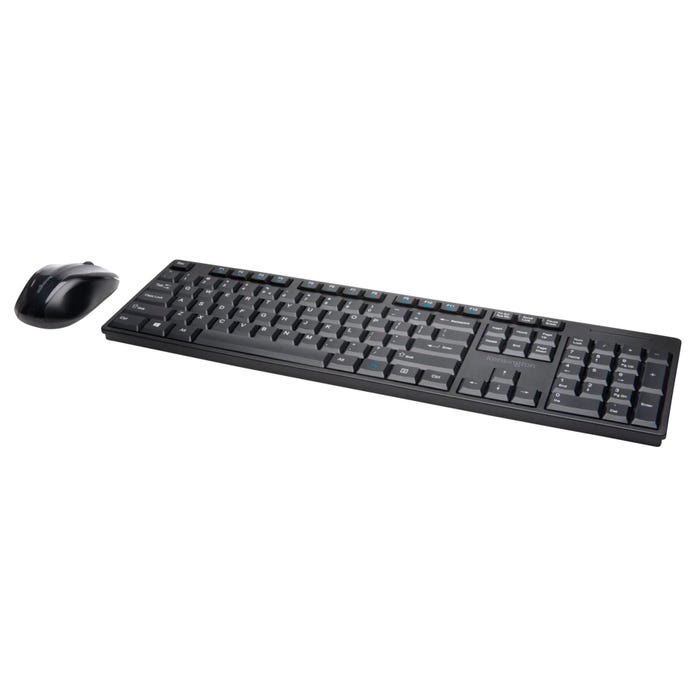 Kensington Pro Fit Low-Profile Wireless Desktop Set with Spill-Proof Keyboard, Multimedia Keys, Ambidextrous Mouse, Black
