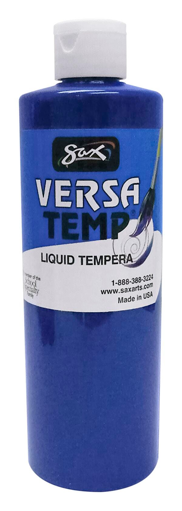 Image for Sax Versatemp Heavy-Bodied Tempera Paint, 1 Pint, Primary Blue from School Specialty