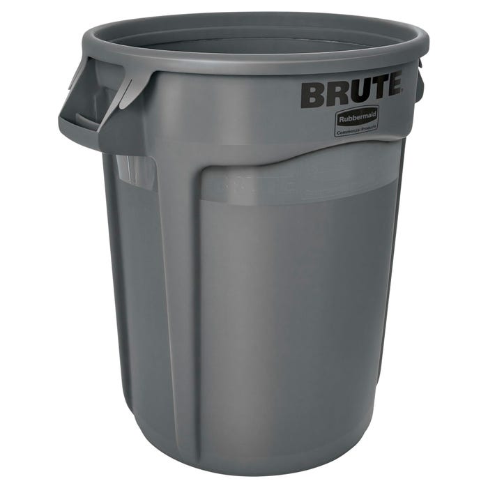 Rubbermaid Commercial BRUTE Garbage Can, Round, Plastic, 32 Gallon, Gray