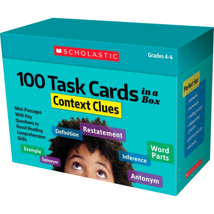 Scholastic 100 Task Cards in a Box: Context Clues