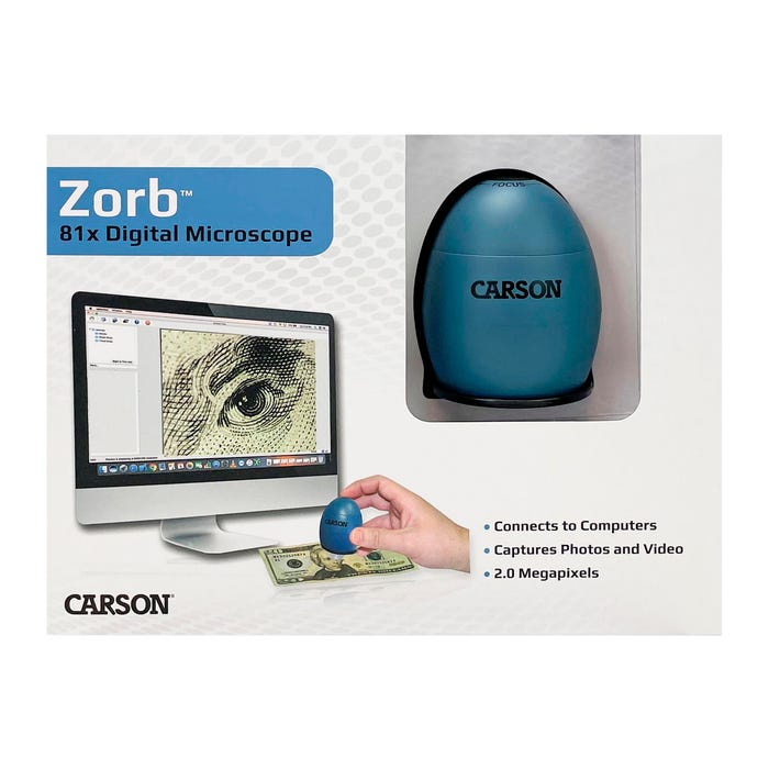Carson Zorb LED Lighted USB Digital Computer Microscope