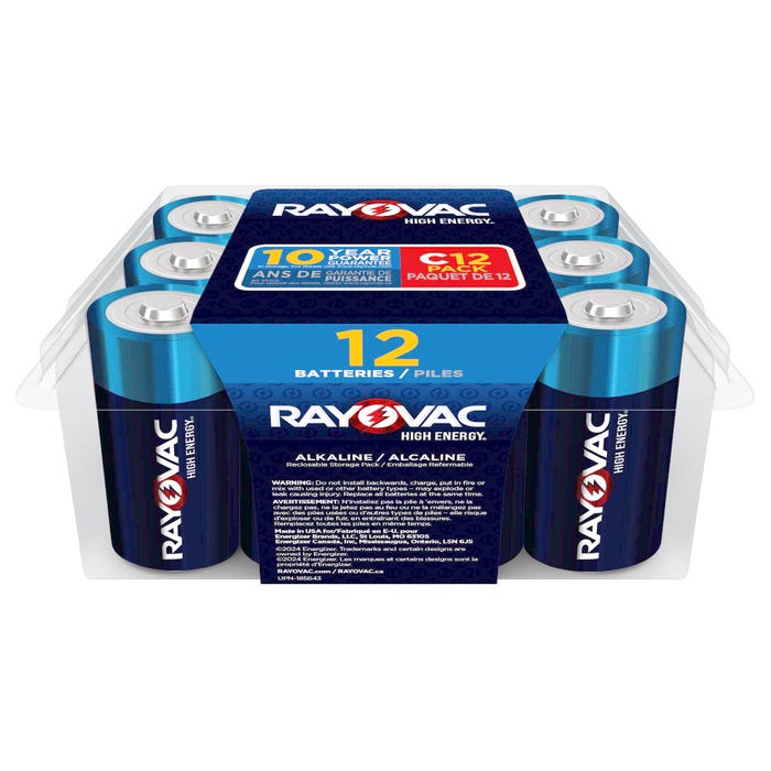 Rayovac Alkaline C Batteries, Pack of 12