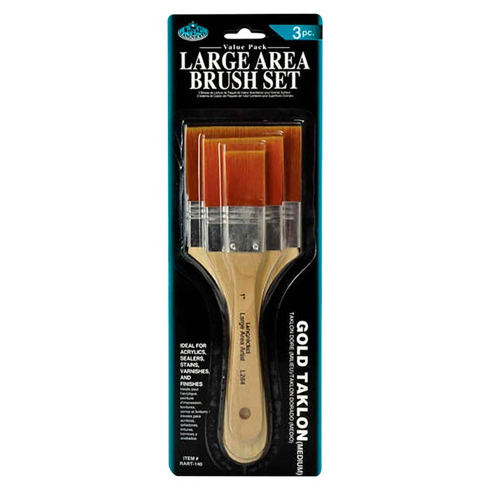 Royal & Langnickel Golden Taklon Paint Brushes, Assorted Sizes, Set of 3