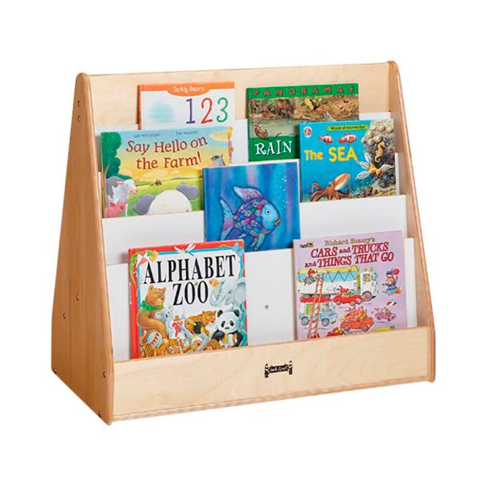 Jonti-Craft Single Sided Book Stand, Plywood, Birch, 4 Shelves, 30 x 16-1/2 x 27-1/2 Inches