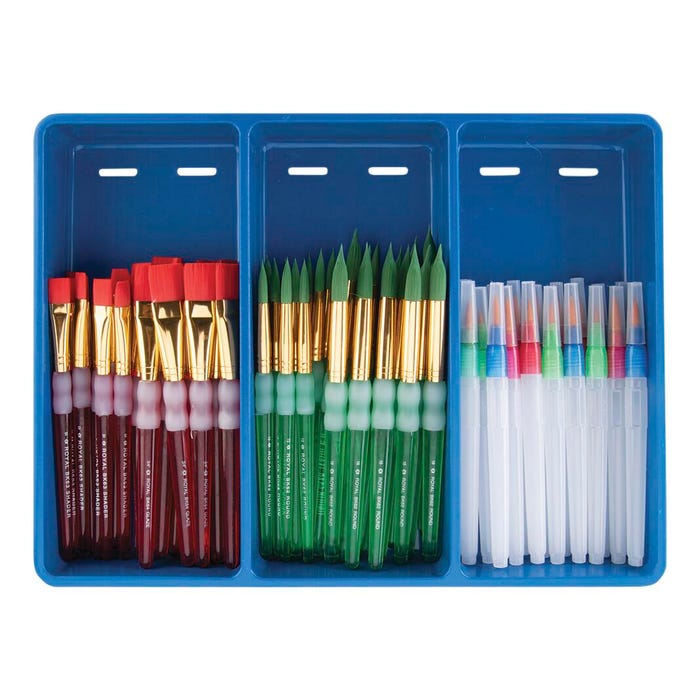 Royal & Langnickel Big Kid's Choice Classroom Jumbo Combo Set, Assorted Brush Types, Assorted Sizes, Set of 48