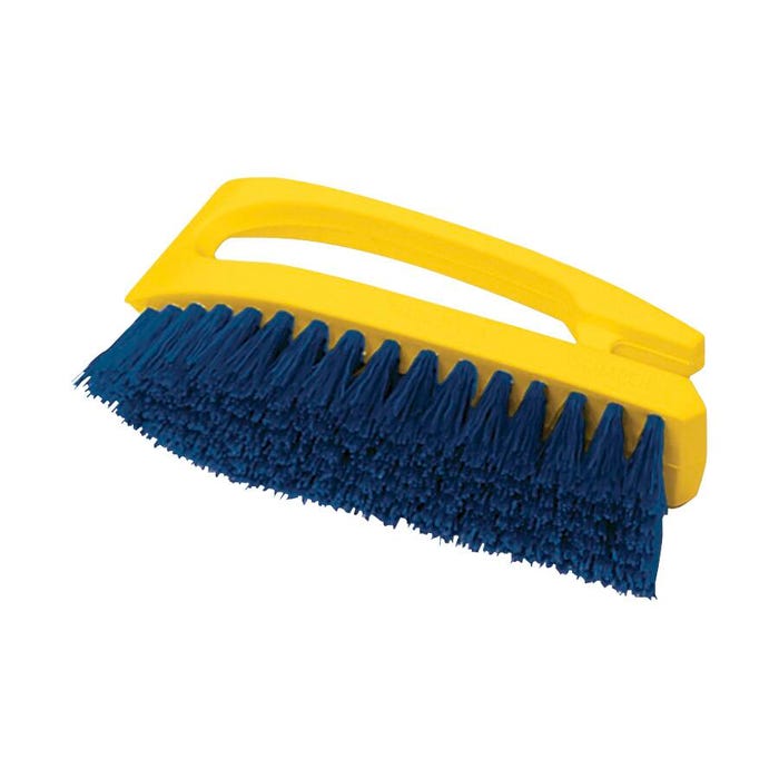 Rubbermaid Abrasion Resistant Scrub Brush, Polypropylene Trim, 6 L in, Iron Handle, Yellow