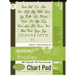 Ecology Recycled Chart Pad, 1 Inch Ruled, 24 x 32 Inches, 70 Sheets, Item Number 006426