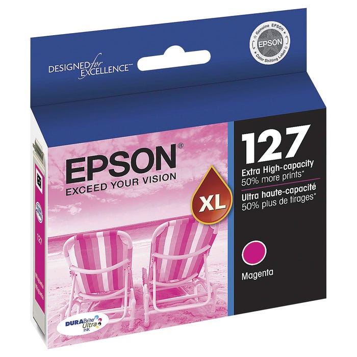 Epson DURABrite Ultra 127 Ink Cartridge, 765 Page Yield, Magenta
