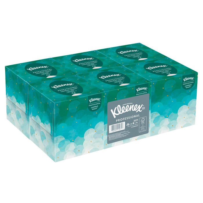 Kleenex Naturals Facial Tissues, 90 Tissues Per Cube Box, Pack of 6 Boxes