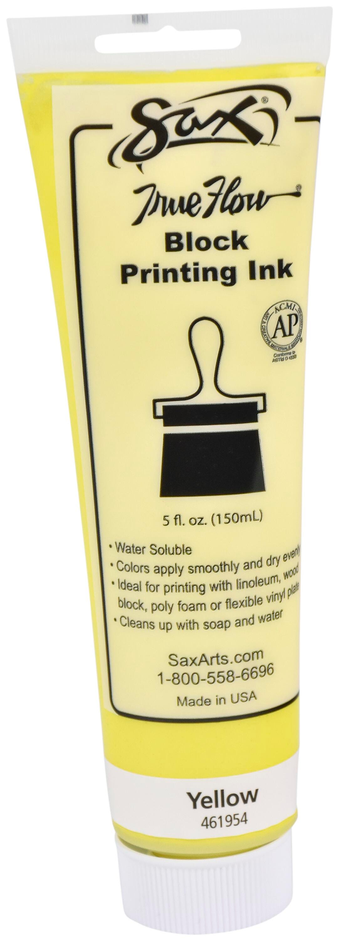 Sax Water Soluble Block Printing Ink, 5 Ounce Tube, Primary Yellow 461954
