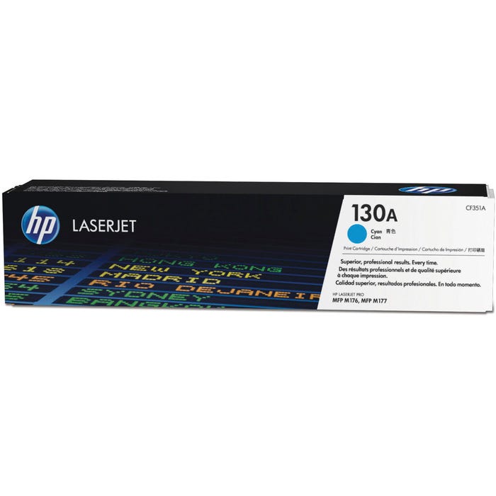 HP 130A Ink Cartridge, CF351A, Cyan