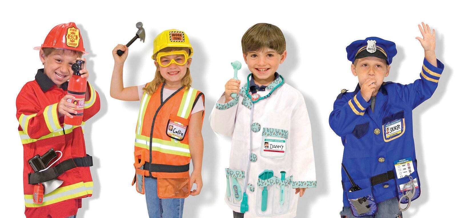 Melissa & Doug Community Worker Role Play Clothing, Set of 4 2139139