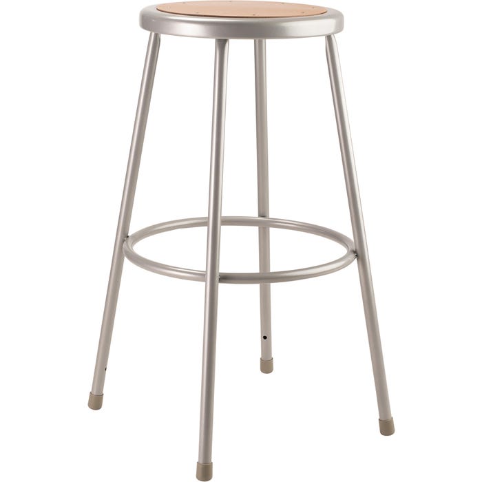 National Public Seating Heavy Duty Steel Stool, 30 Inch, Gray