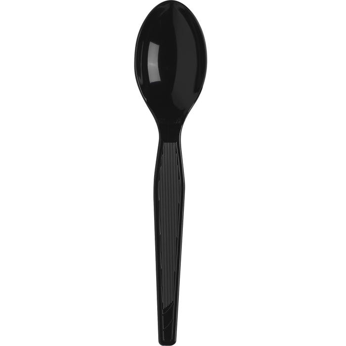 Dixie Foods Durable Heavyweight Shatter Resistant Teaspoon, Plastic, Black, Pack of 1000