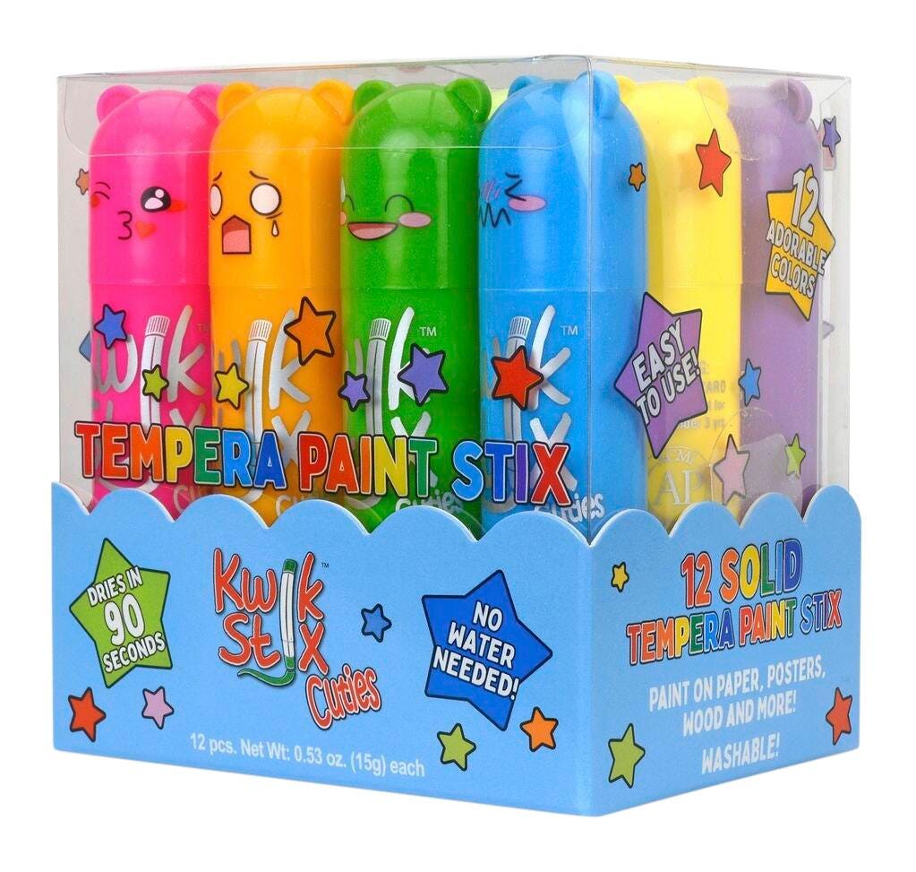 Image for The Pencil Grip Kwik Stix Cuties Paint Sticks, Assorted Colors, Set of 12 from School Specialty
