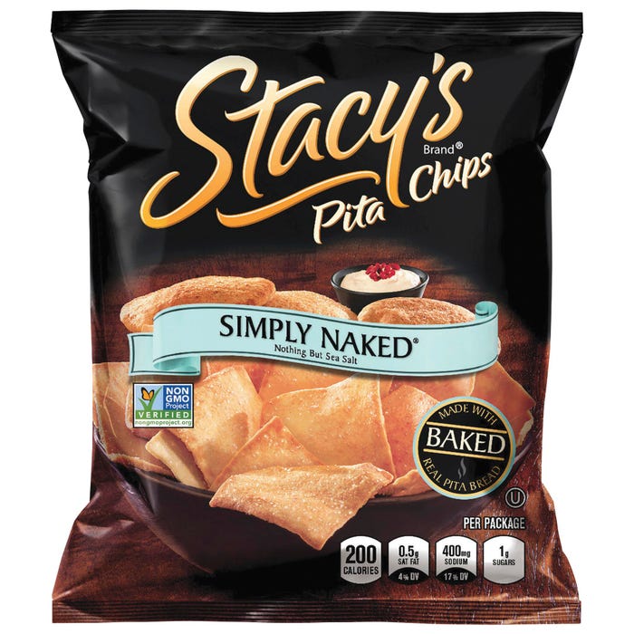 Frito Lay Stacy's Baked Pita Chips -- Pita Chips, Simply Naked, Single Serve, 24/BOX