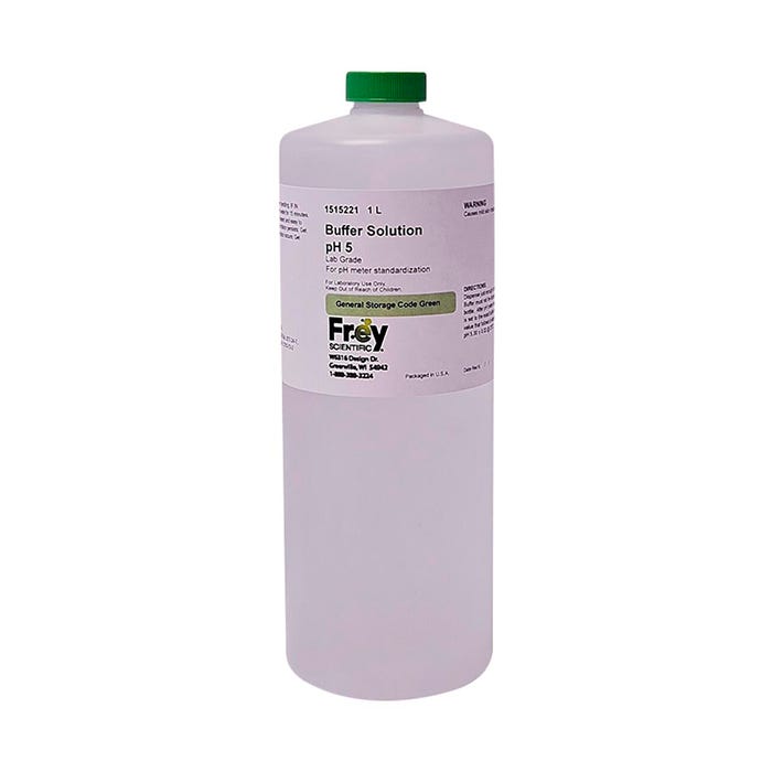 Frey Scientific Buffer Solution pH 5.00, 1L, Clear, Lab Grade