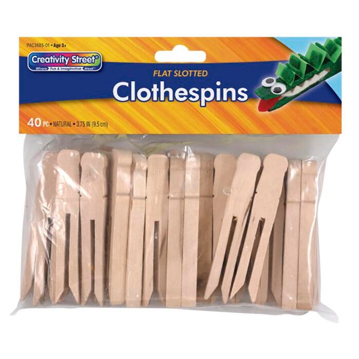 Creativity Street Slotted Clothespin, 3-3/4 Inches, Pack of 40