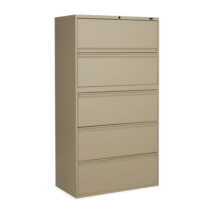 Global Industries 1900 Series 5-Drawer Lateral File Cabinet, 36 x 19-1/4 x 66-3/8 Inches