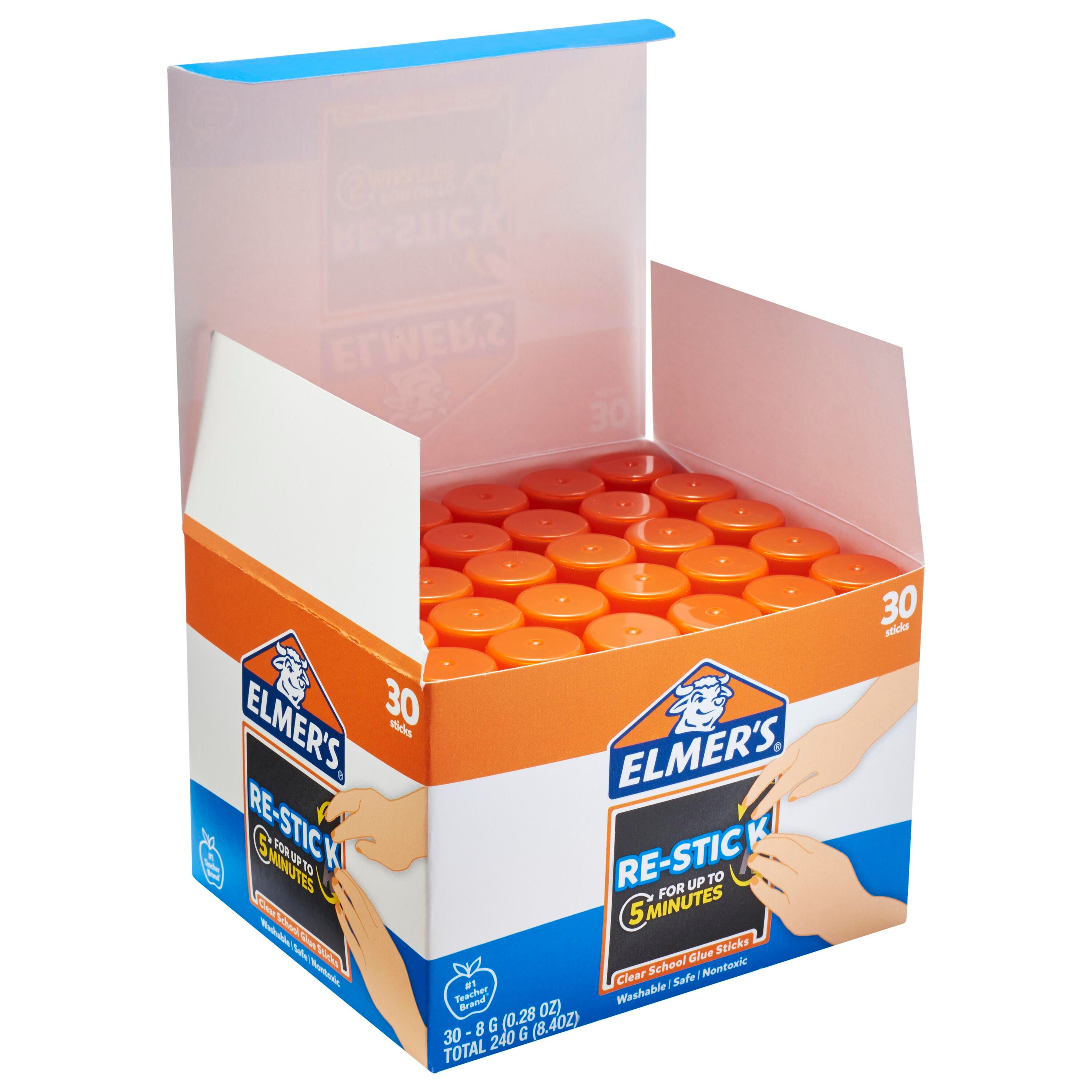 Elmer's Re-Stick School Glue Sticks, 0.28 Ounces, White, Pack of 30 1592774
