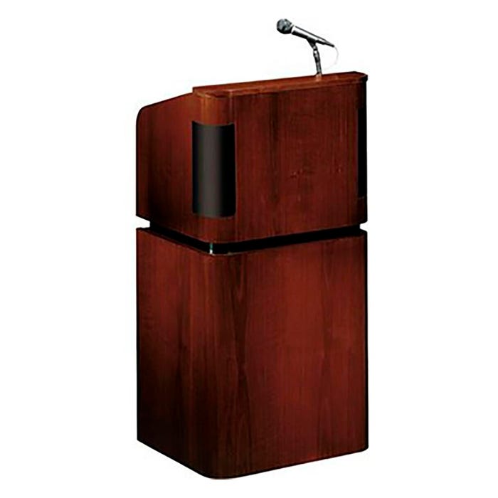 Oklahoma Sound 950/901-MY/WT-LWM-6 Combo Floor Sound Lectern, Mahogany on Walnut