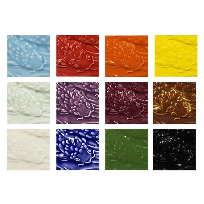 AMACO Low Fire Gloss Glaze K to 6 Class Pack 2, Pint, Assorted Colors, Set of 12