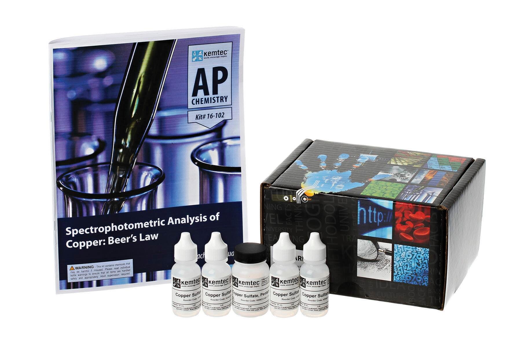 Image for Kemtec AP* Spectrophotometric Analysis of Copper: Beer's Law Chemistry Kit from School Specialty