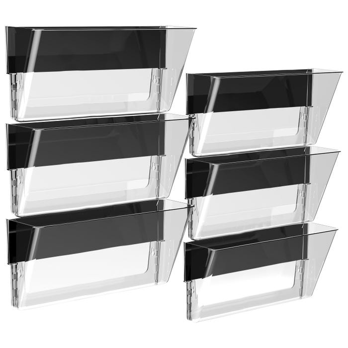Storex Magnetic Wall Pockets, Legal Size, Clear, Pack of 6