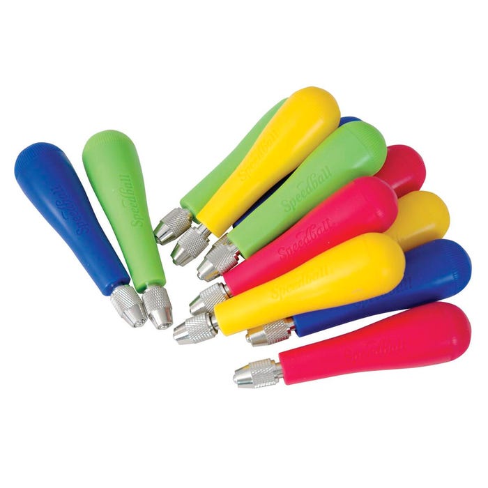 Speedball Linozip Adjustable Cutter Handle, Assorted Colors, Pack of 12