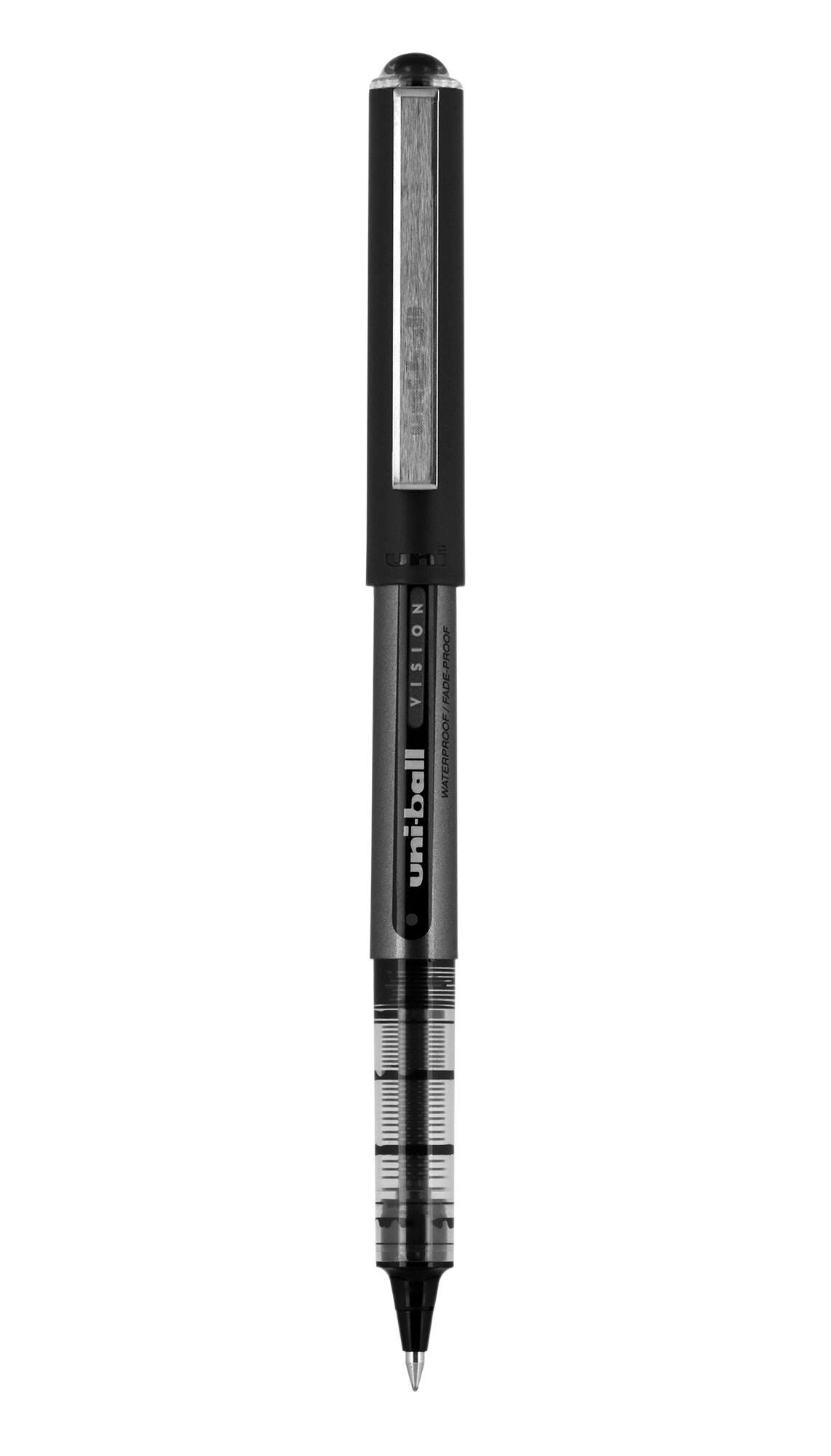 uniball Vision Stick Roller Ball Pen, 0.5 mm Micro Tip, Black 002824