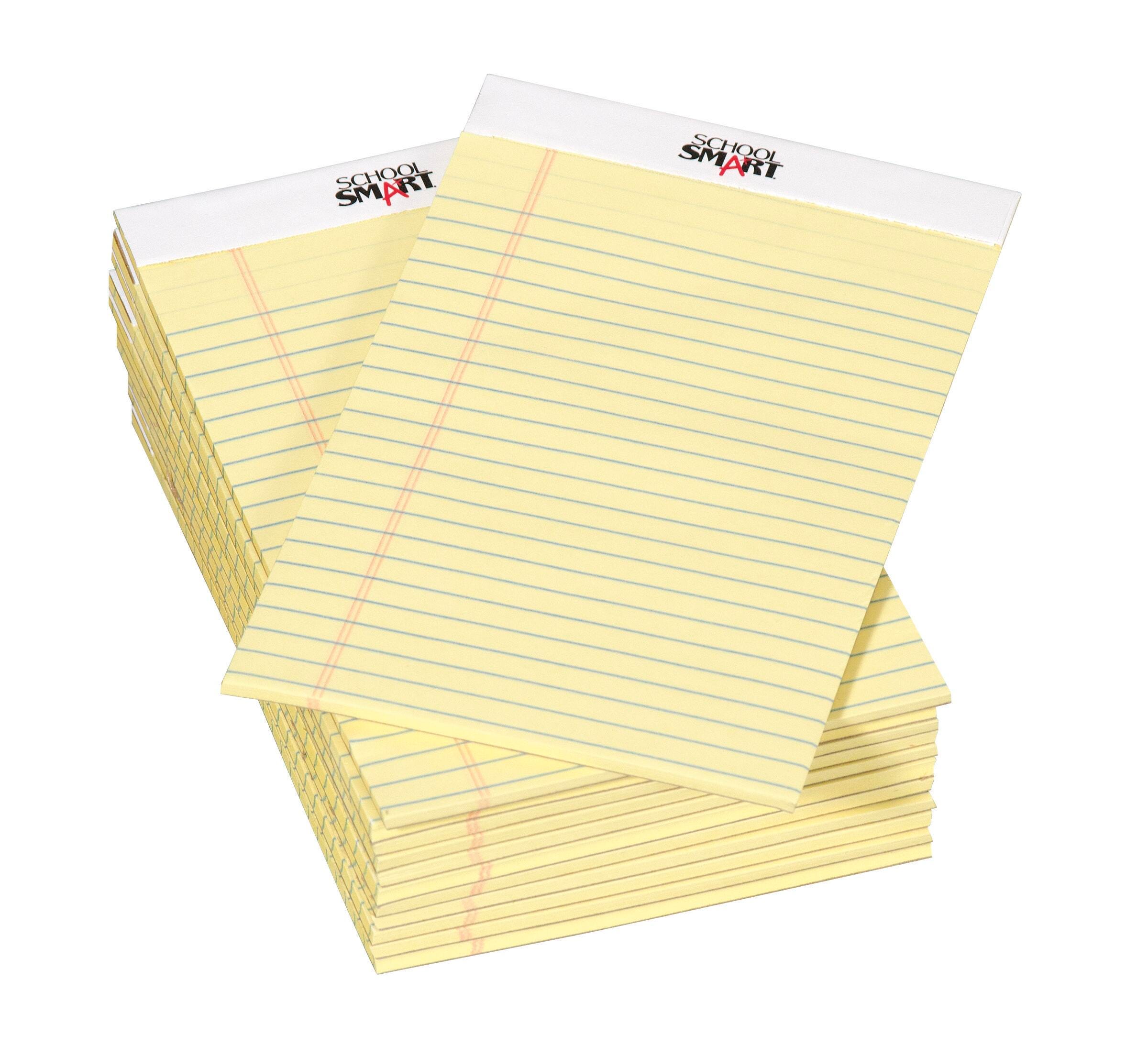 School Smart Junior Legal Pads, 5 x 8 Inches, 50 Sheets Each, Canary, Pack of 12 027439