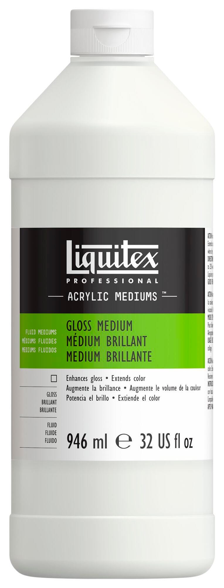 Liquitex Non-Toxic Non-Removable Multi-Purpose Acrylic Medium, 1 qt Squeeze Bottle, Gloss Item Number 403819